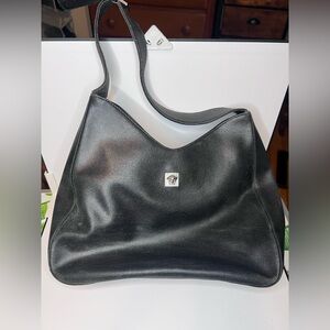 Versace Black Leather Medusa Shoulder Bag
